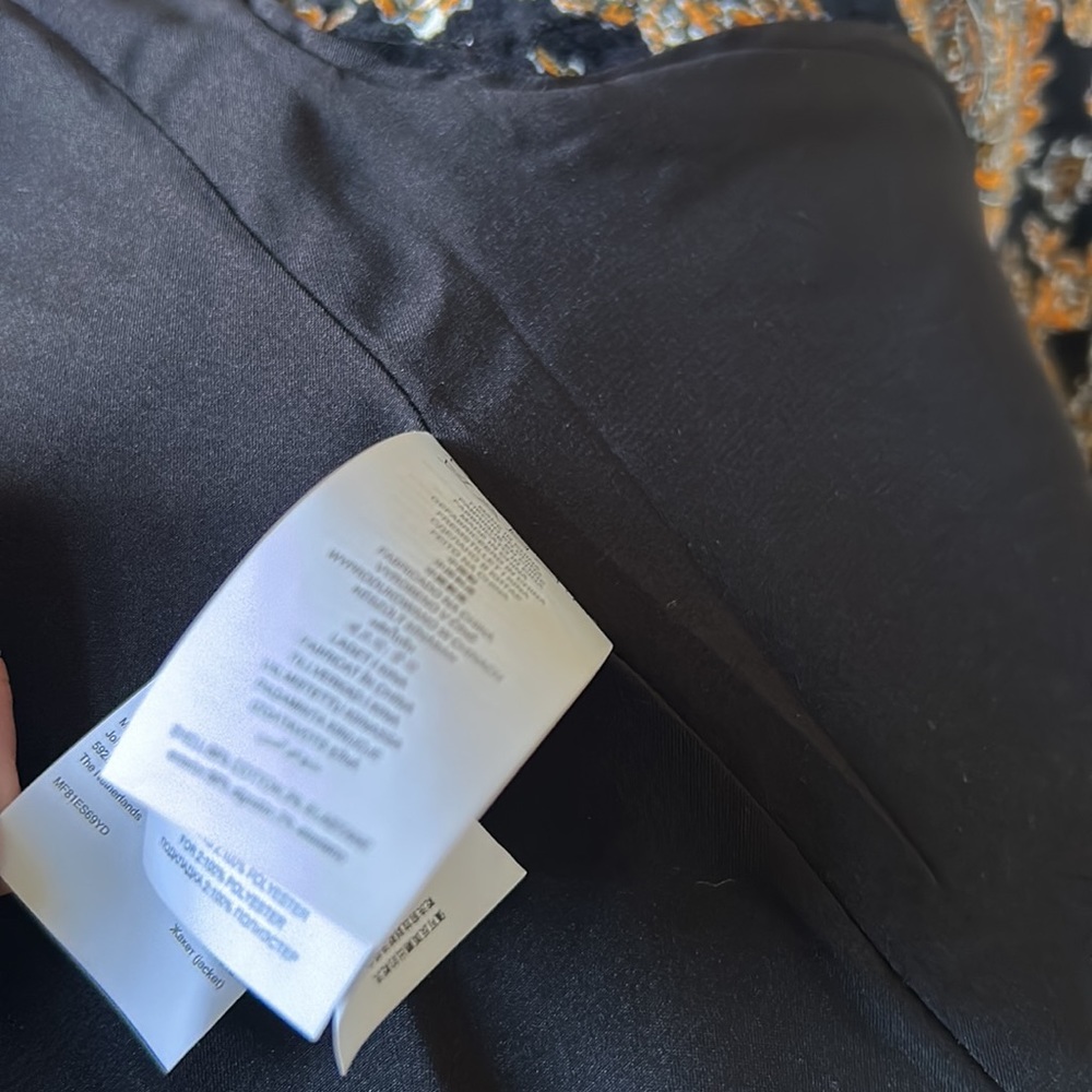 NWOT Velveteen Blazer MICHAEL KORS Black/Marigold/Ivory some stretch & fitted - Picture 12 of 13